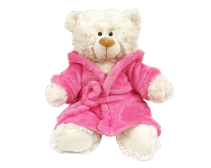 Cream Bear with Plain Bathrobe