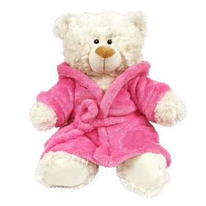 Cream Bear with Plain Bathrobe